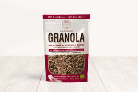 Granola de arándanos rojos, almendras y quinoa